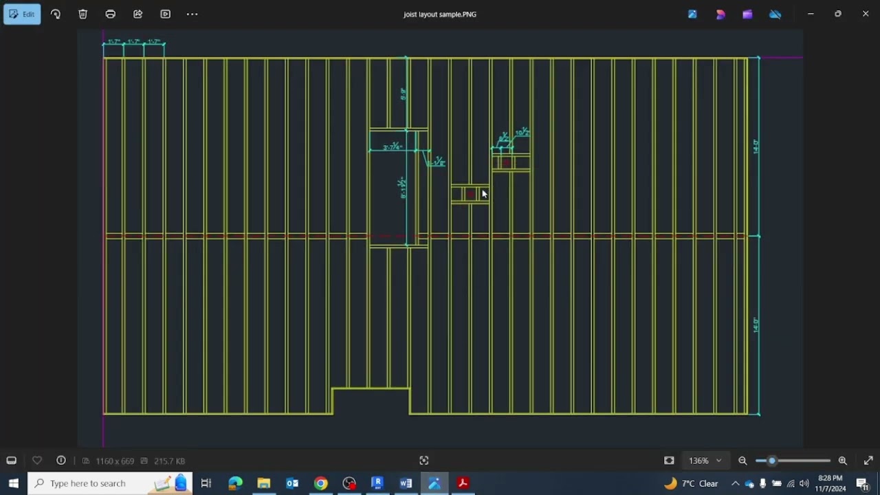 Создание каркаса перекрытия (разметка балок) в Revit 2D с использованием закрашенной области и ли...