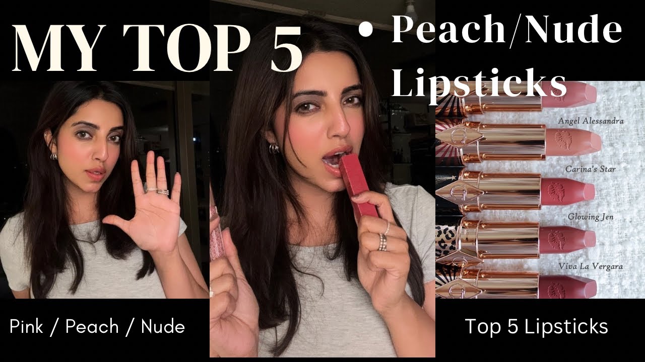 My Top 5 Peachy Nude Lipsticks For Indian Skin 🤍