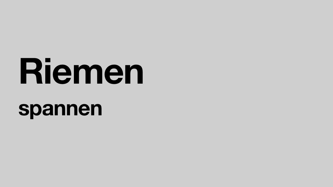 Riemen spannen / Nachspannen von Antriebsriemen am Fahrrad