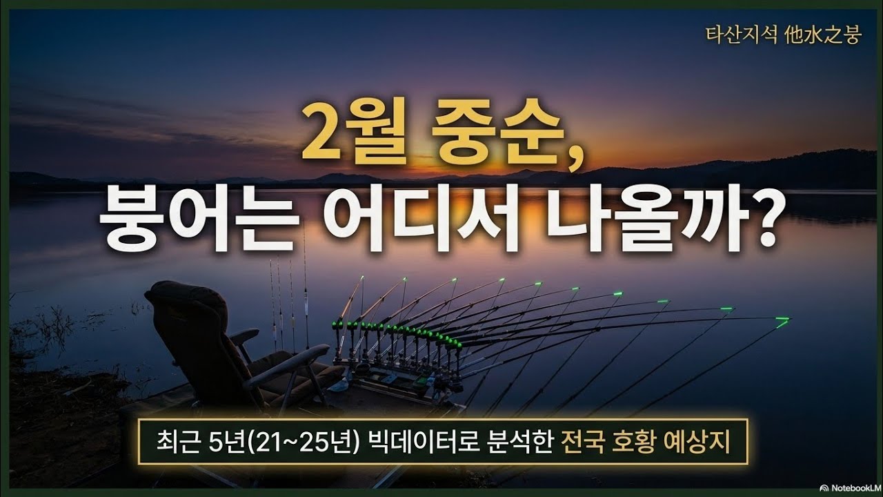붕어낚시 출조달력 (2월 중순 전국권)