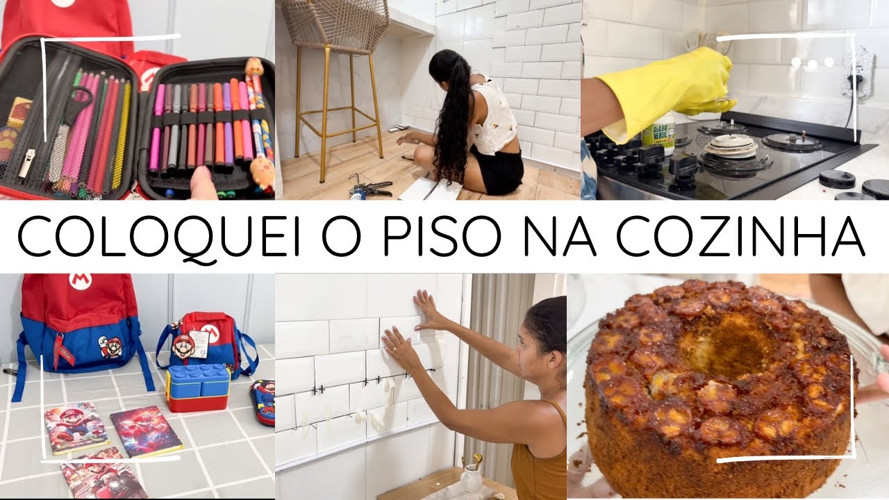 PISO INSTALADO NA COZINHA | OLHA COMO ESTÁ LINDA | ROTINA | BOLO 