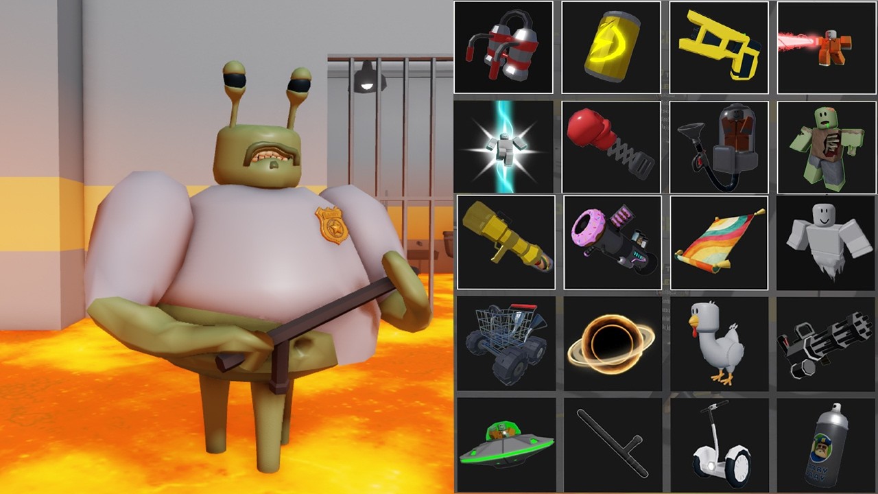 BARRY PRISON RUN!! LAVA MODE!! ALL ITEMS ALL MORPHS UNLOCKED!!