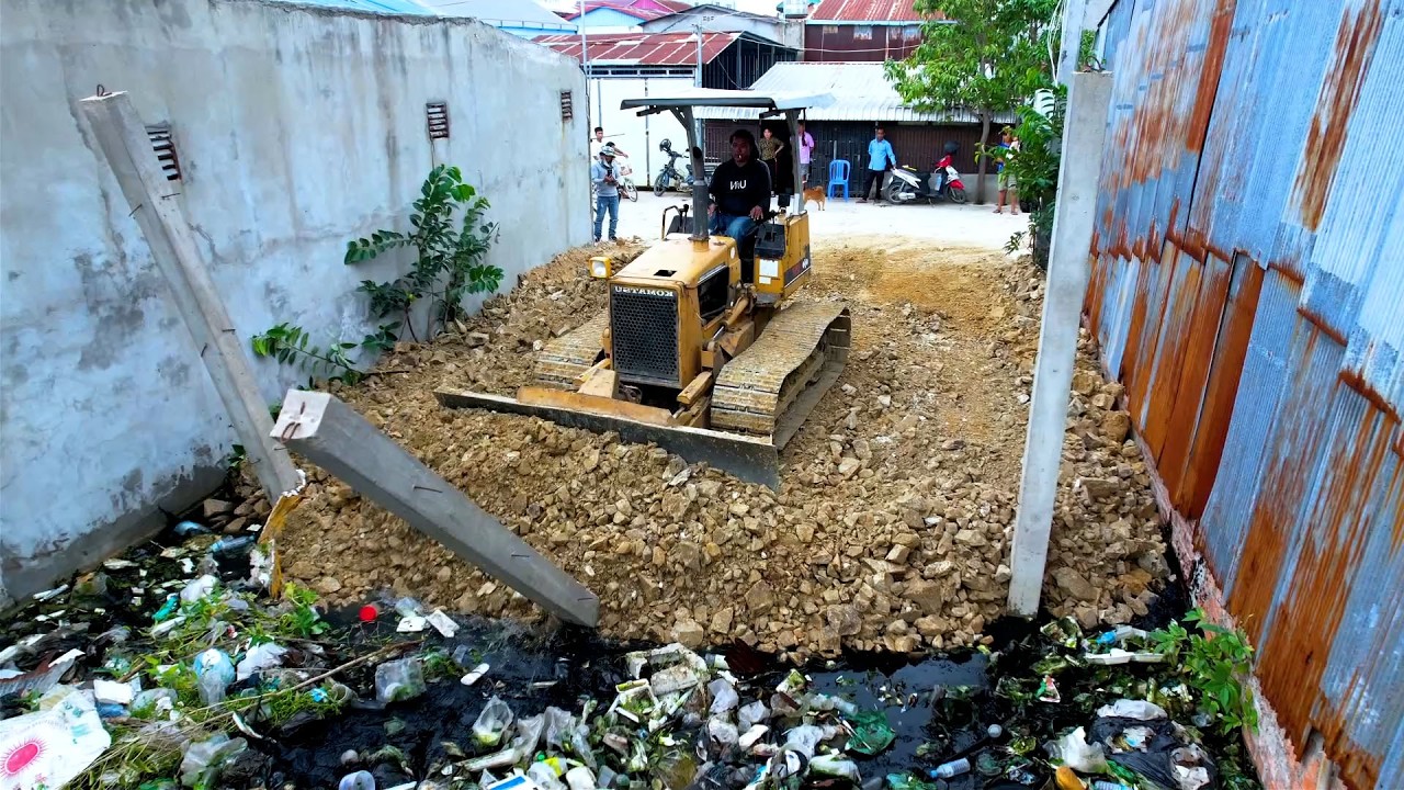O.M.G!! Be Watchful! Incredible New Landfill Task! Use Dozer & Dump Truck 5:Ton Technique Push stone