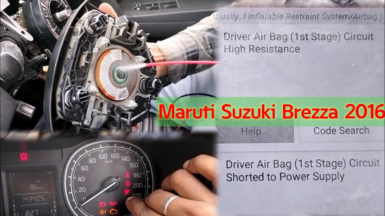 How To Fix Maruti Suzuki Brezza Vdi 2016 Model Airbag Lait On Dtc B1060 1B B1060 15  Work Done 💯👍