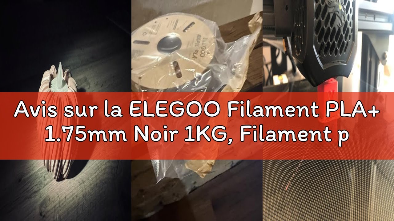 Avis sur la ELEGOO Filament PLA+ 1.75mm Noir 1KG, Filament pour Imprimante 3D Précision Dimensionnel