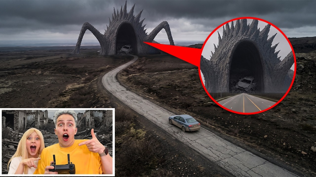 my drone filmed LAND EATER in Real Life!