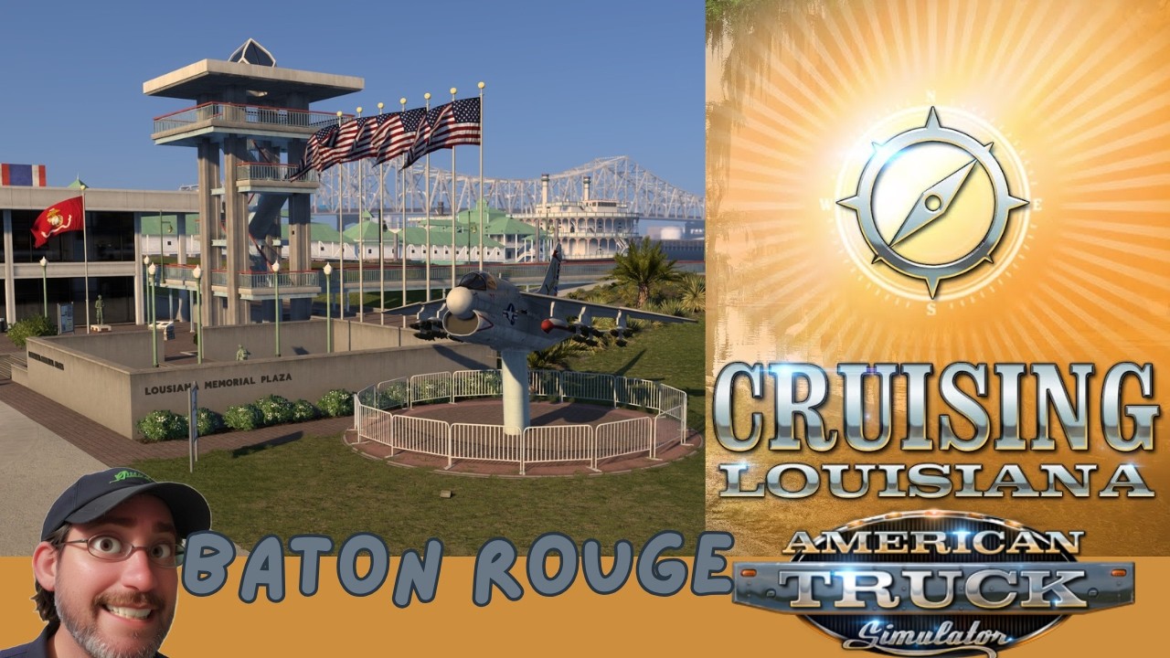 Real Truck Driver Plays American Truck Simulato - Cruising Louisiana- Event Concludes in Baton Rouge