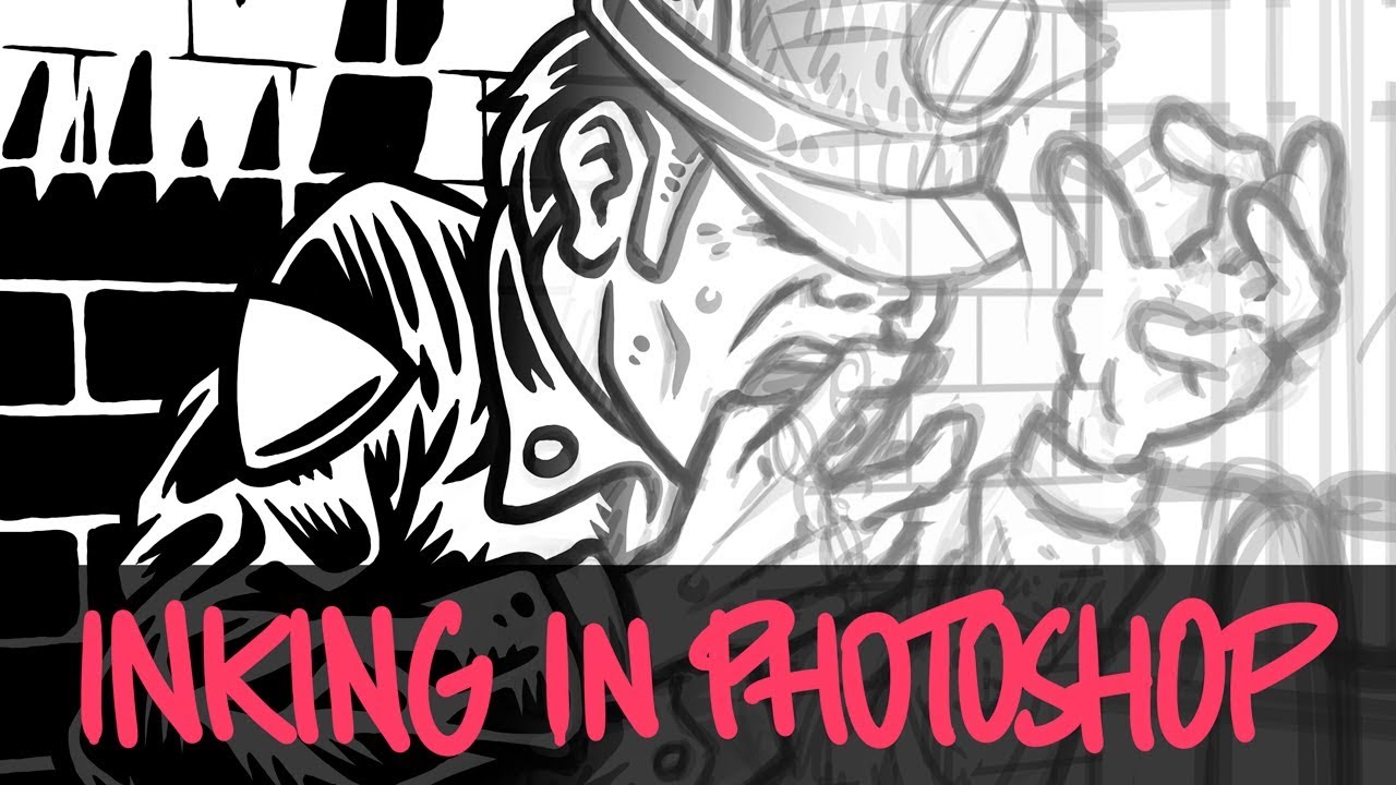 Photoshop time lapse: Against Me! gig poster linework by Joel Abad