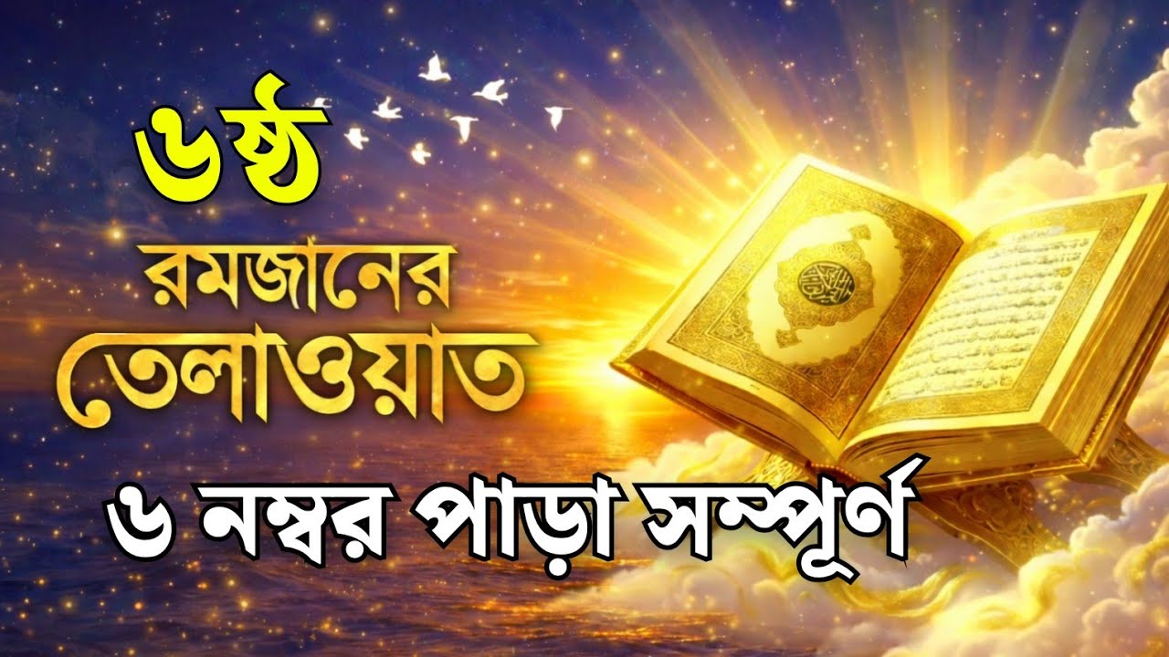 ৬ষ্ঠ রমজান 🌙 Para 6 Quran Tilawat | হৃদয় ছুঁয়ে যাওয়া তেলাওয়াত | Ramadan 2026 Day 6