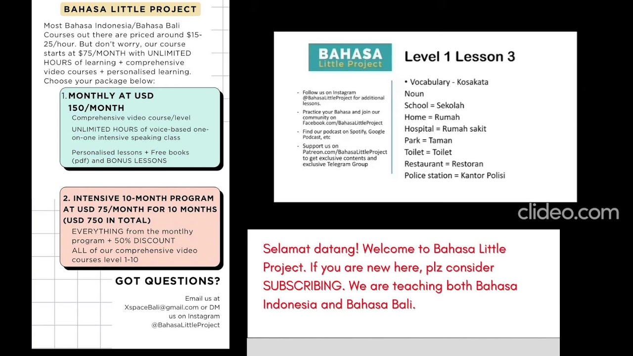 Learn Bahasa Indonesia and Bahasa Bali online
