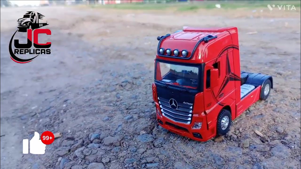 Miniatura de camión, réplica a escala de camión Mercedes Benz Actros escala 1:36 #camiones #maqueta