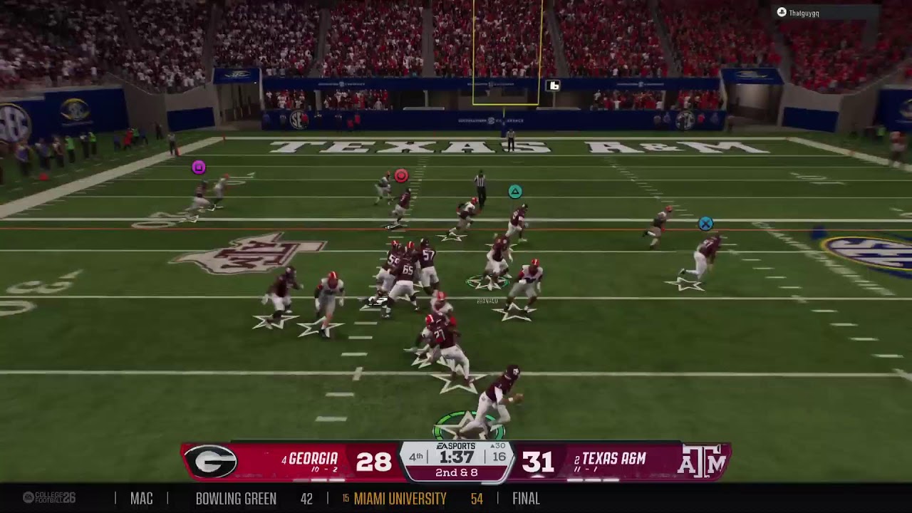 NCAA 26 Online Dynasty Gameplay: SEC Championship Georgia vs. Texas A&M