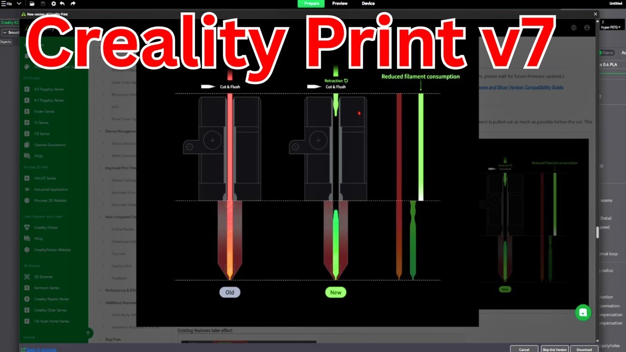 Creality Print Version 7: Значительные изменения, меньше отходов