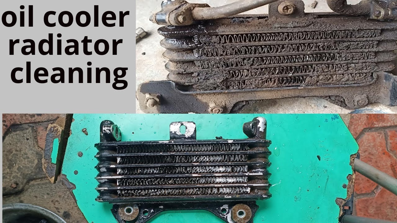 oil cooler radiator cleaning trick #oil #cooler #rediator