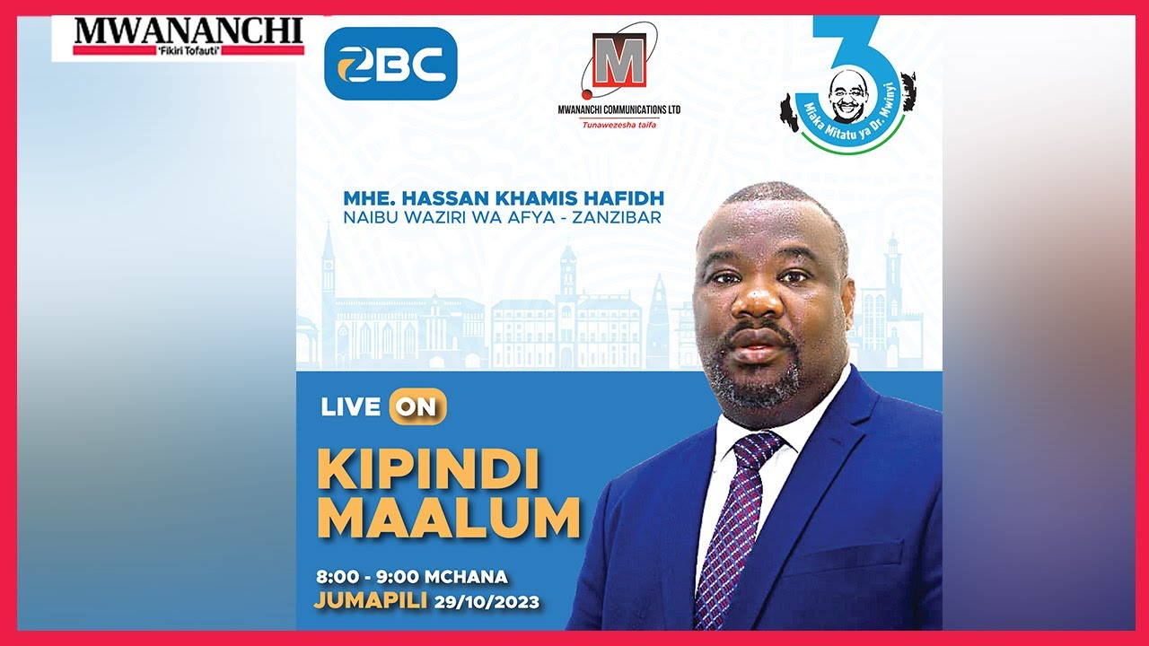 🔴#LIVE: Mahojiano Maalum na Naibu Waziri wa Afya Zanzibar Hassan Khamis Hafidh