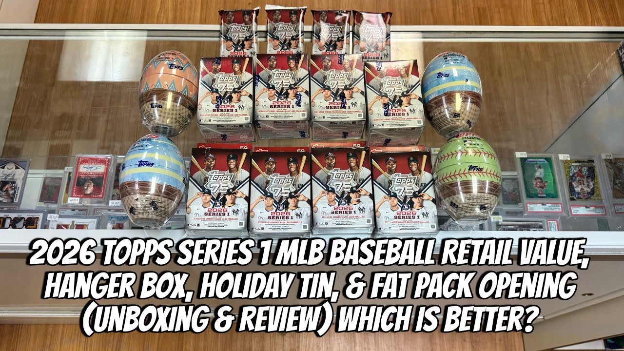 Розничная цена коллекционных бейсбольных карточек Topps Series 1 MLB 2026 года, вешалки, празднич...