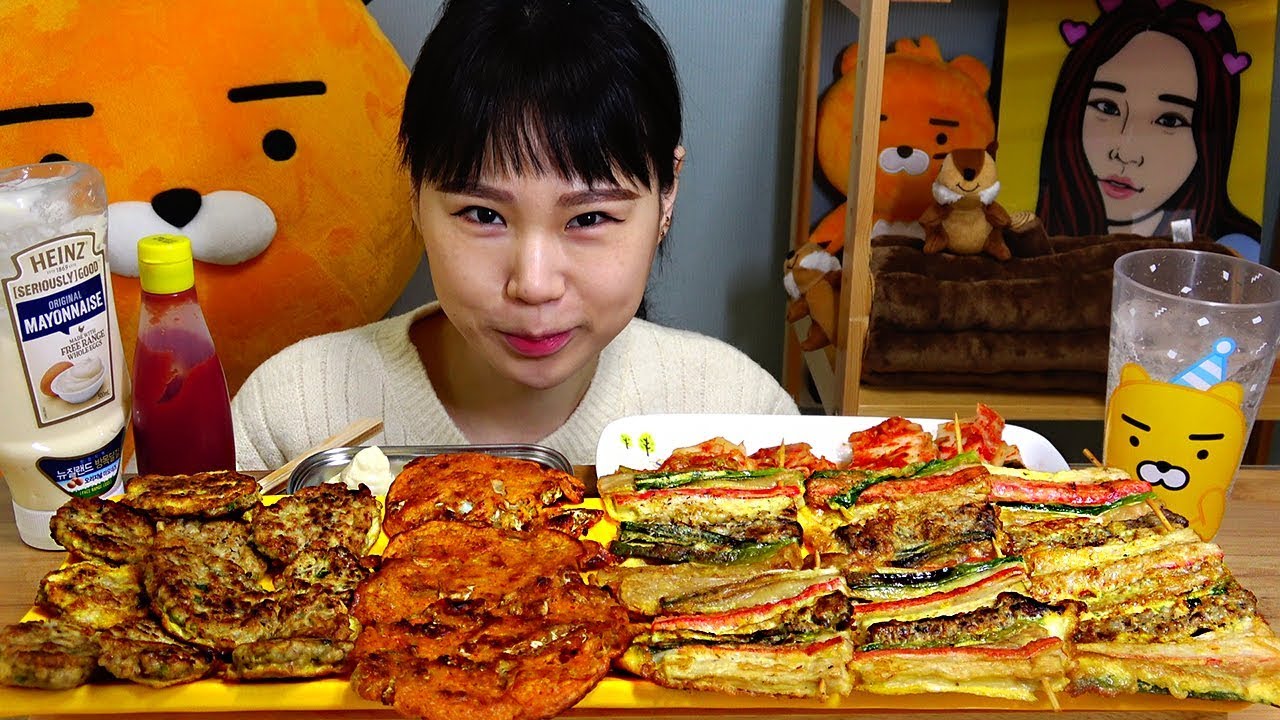 엄마표 꼬지전 김치전 동그랑땡 먹방 Mukbang