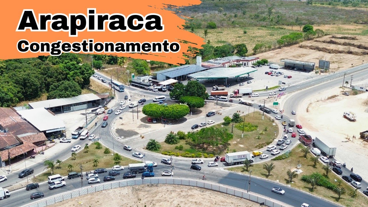 Arapiraca,  pequeno congestionamento na rotatória . #turismo #alagoas #arapiraca #4k