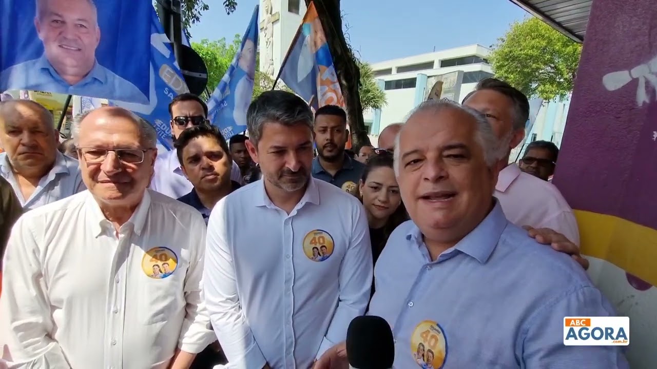 Geraldo Alckmin participa de ato em apoio a Eduardo Leite rumo ao segundo turno em Santo André