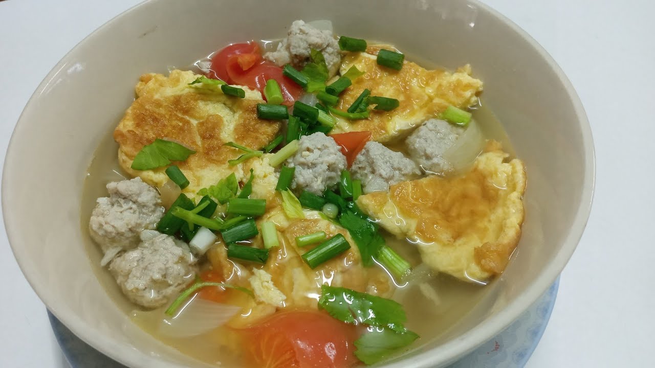 Fried egg soup