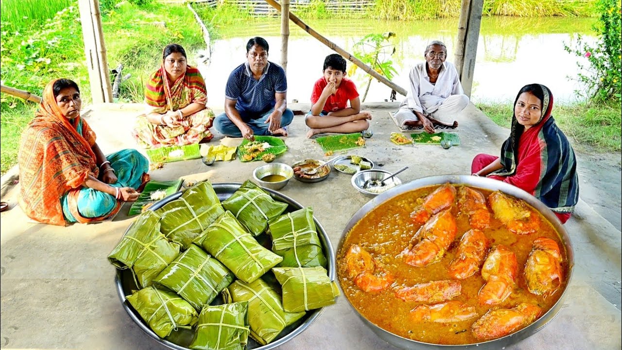 3kg সাইজের ভেটকি মাছ কেটে পাতুরি বানালাম সাথে গলদা চিংড়ির মালাইকারি রান্না || fish curry recipe