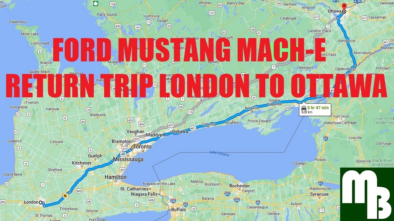 Ford Mustang Mach-E ER AWD Long Road Round Trip London to Ottawa, Ontario - Any Range Anxiety?