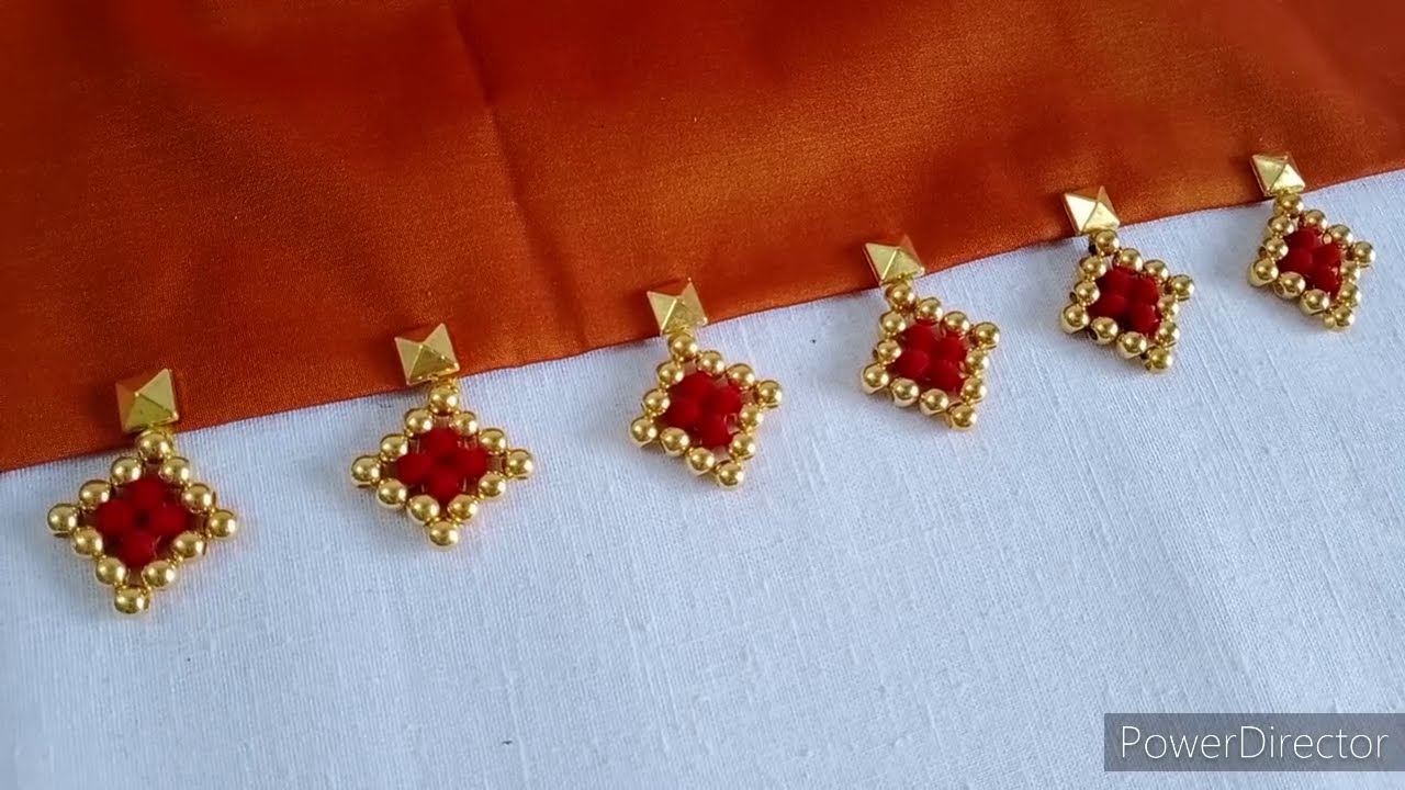 How to Make Designer Saree Kuchu Using 2 Normal Sewing Needle I Square Shape Saree Kuchu Design I