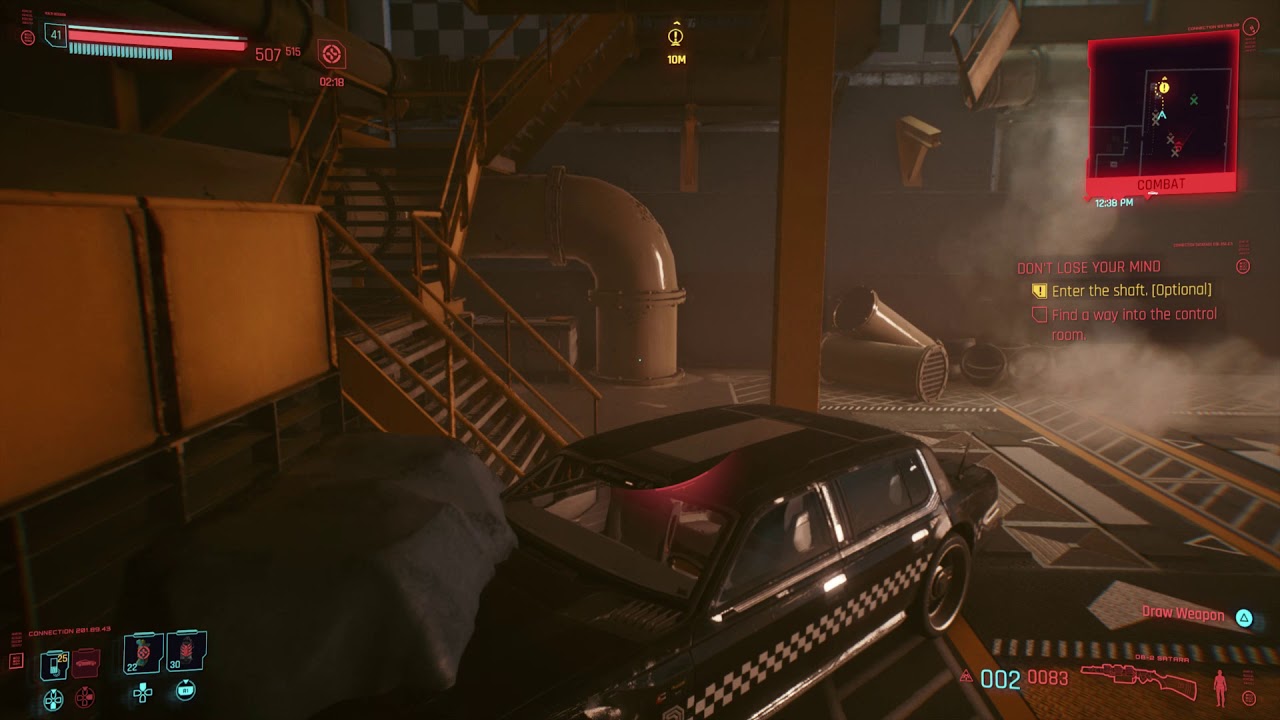 Cyberpunk 2077 - Don't Lose Your Mind: Find A Way Into Control Room: Delamains Fight In Hangar PS5