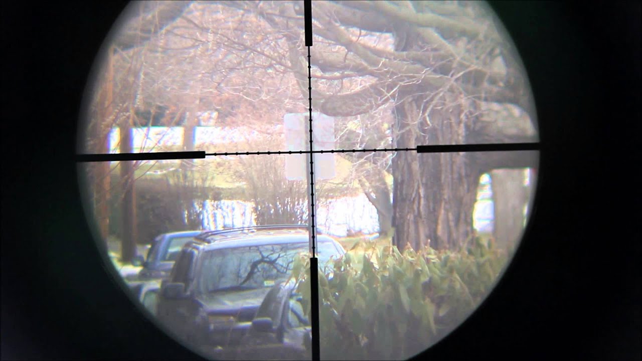 Leapers UTG 3-9x32 CQB Bug Buster Rifle Scope showing parallax