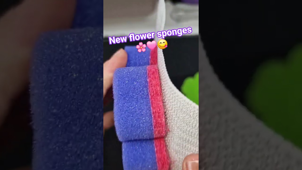 3019#asmr #new #sponges on #velcro #flower #shapes #crunch #sticky #messy