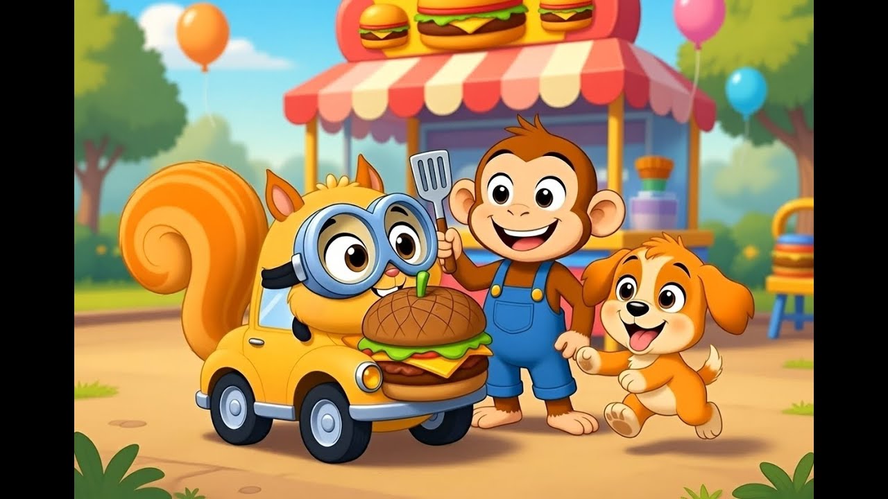 The Squirrel Car’s Acorn Burger 😲🍔 | Cute Animal Cartoon