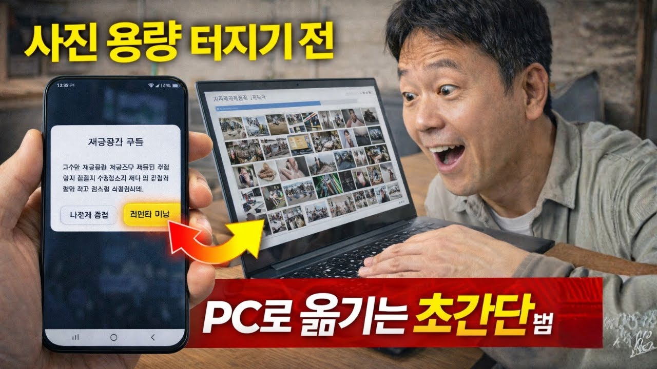 스마트폰 사진 용량 터지기 직전이라면? 이 버튼 하나로 PC로 싹~ 옮기는 초간단 방법 3가지!, #스마트폰팁