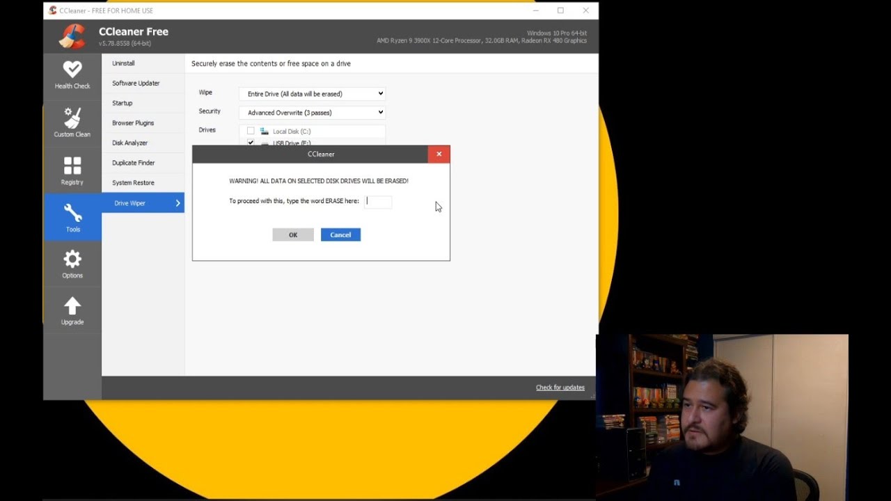 Hard Drive Wipe - Windows 10