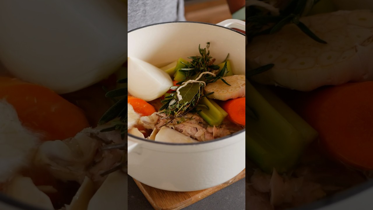 How to make rotisserie chicken soup 🥣 #recipe #shorts #problemsolved