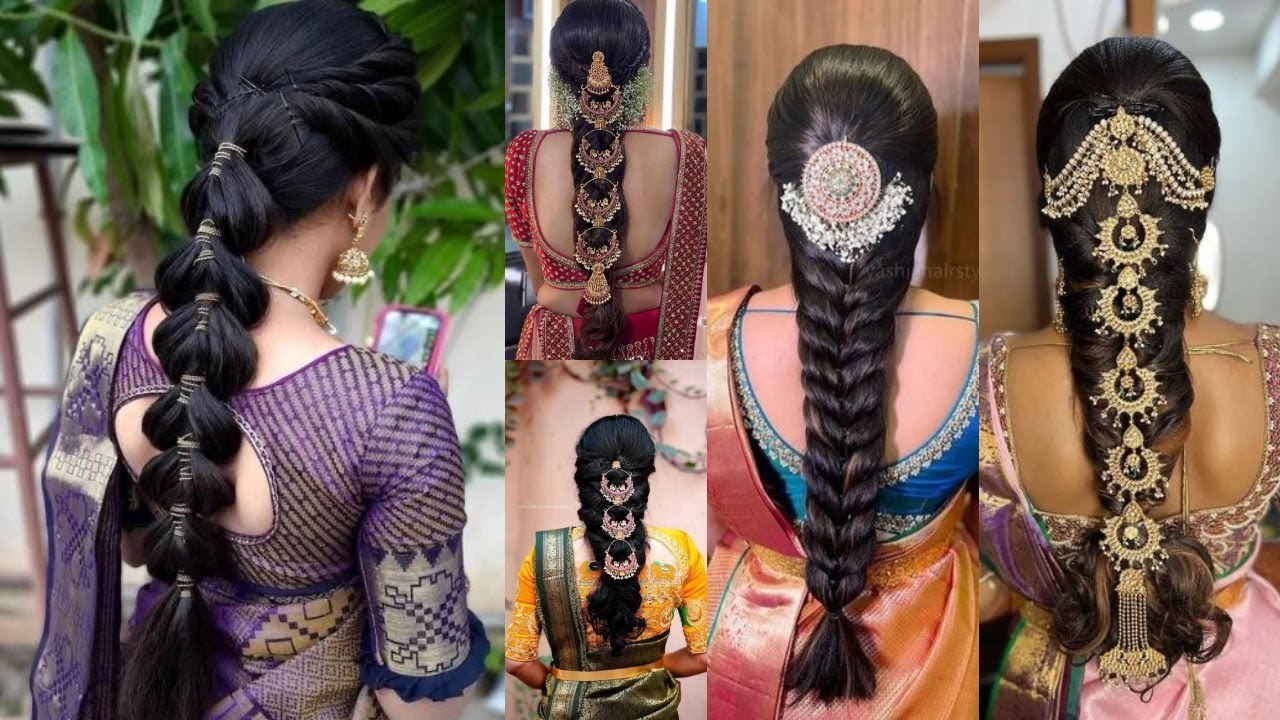 BEAUTIFUL BRIDAL HAIRSTYLE IDEAS FOR WEDDING, RECEPTION, NEW LOOK SOUTH INDIAN BRIDAL HAIRSTYLE IDEA