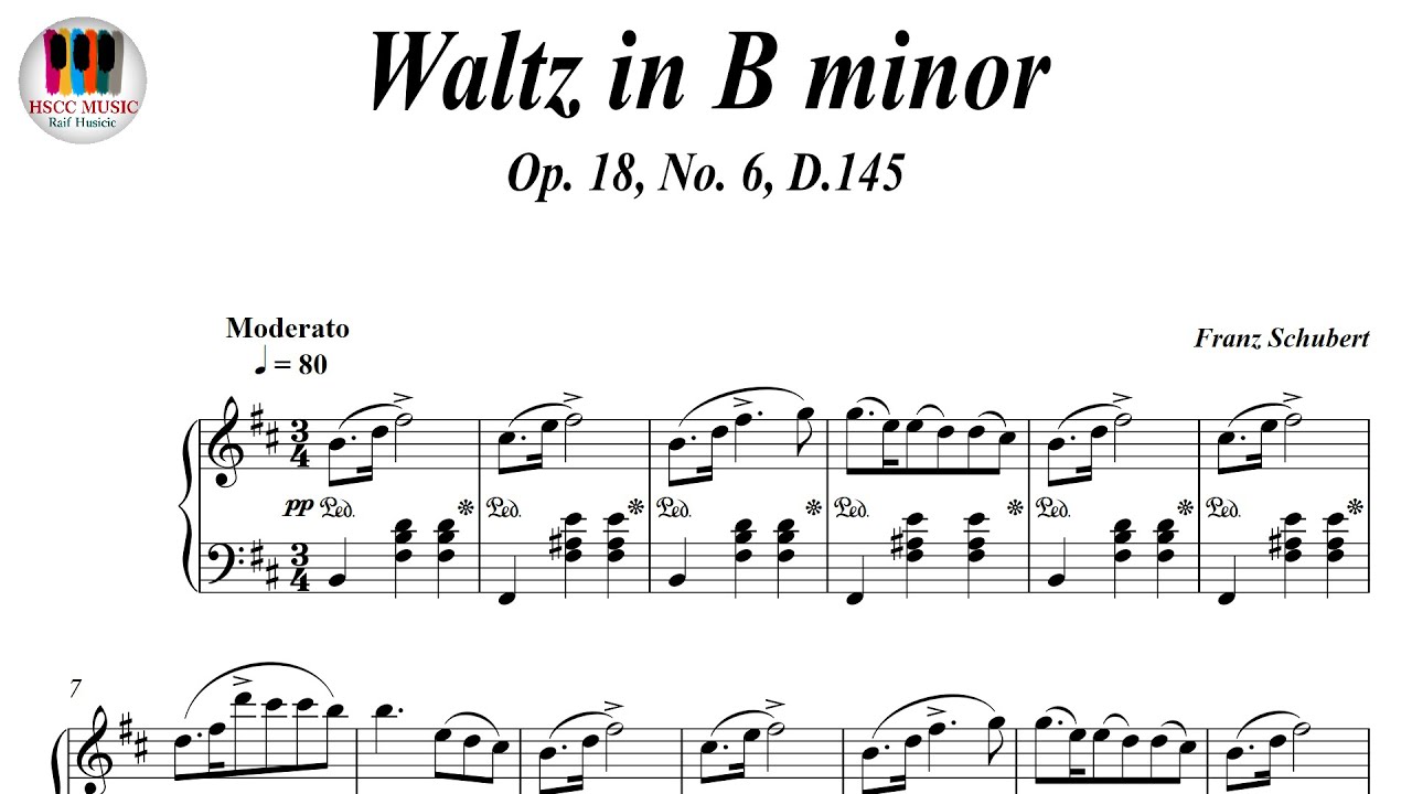 Waltz in B minor, Op. 18, No. 6, D.145 - Franz Schubert, Piano Sheet Music