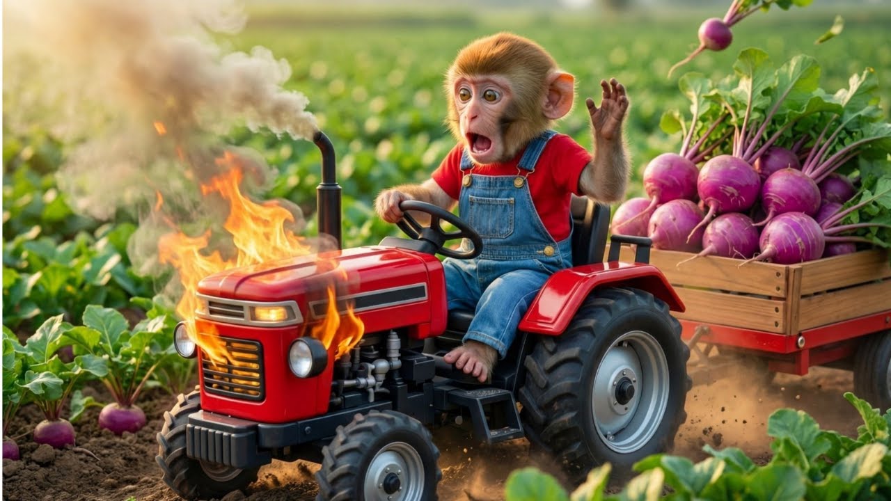 A Simple Beet Harvest Turns Into a Tractor Fire Nightmare Monkey NaNa’s Genius Move Saves Everything