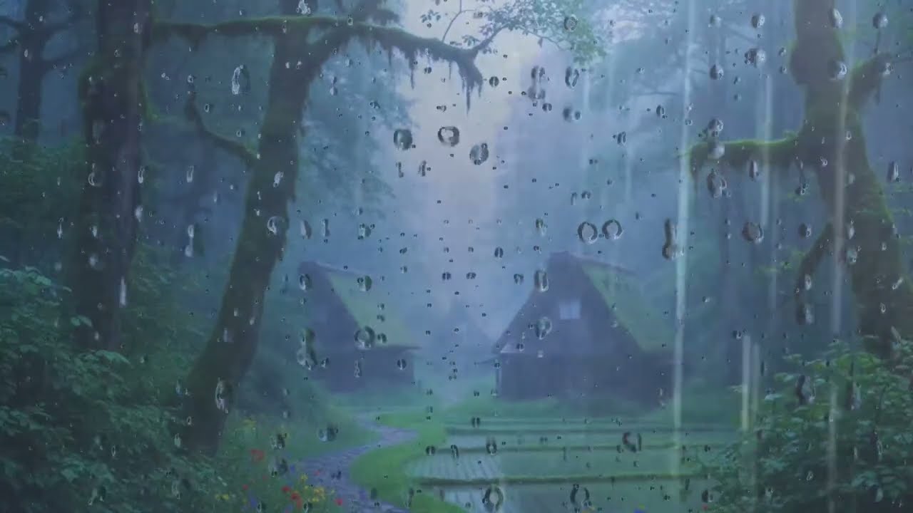 asmr rain | Spring Rain on a Field of Flowers | Uplifting Nature Ambience for Anxiety Relief