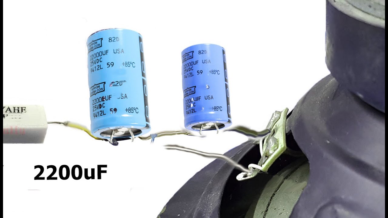 How to increase BASS use Capacitor 2200uf safety! add resistor