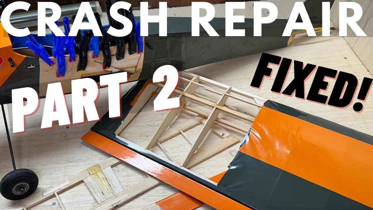 RC Plane Crash Repair Part 2, repairing my crashed rc plane