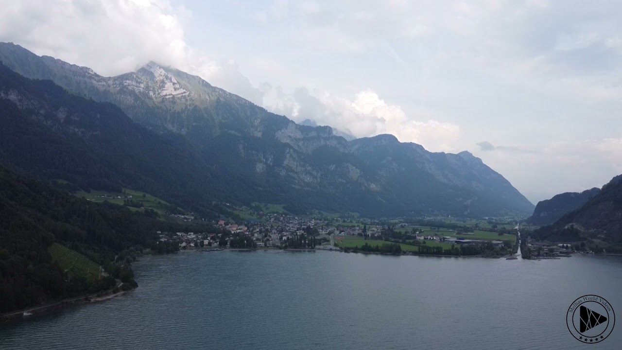 Switzerland - Walensee |Walking around the Lake Walen - Switzerland (4K UHD) - Real Sound