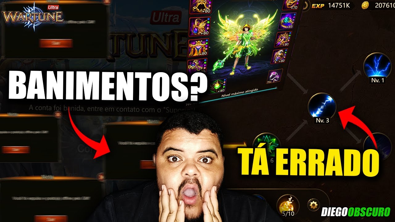 🔥 V&Aacute;RIOS BANIDOS no Wartune Ultra! + UP PESADO na Conta do Inscrito!