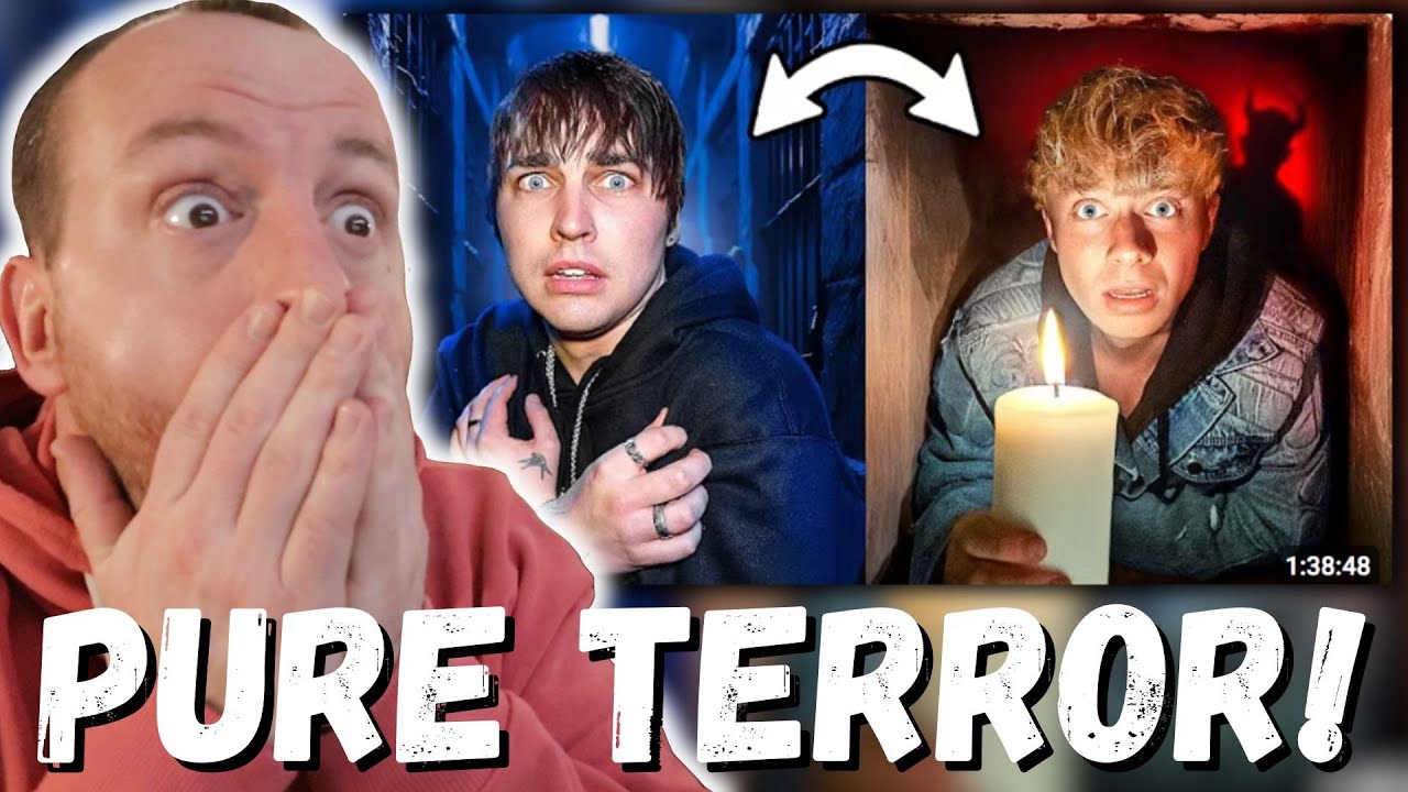 PURE TERROR!!! Sam & Colby Surviving 3 Haunted Prisons ALONE for 50 Hours (REACTION!!!)