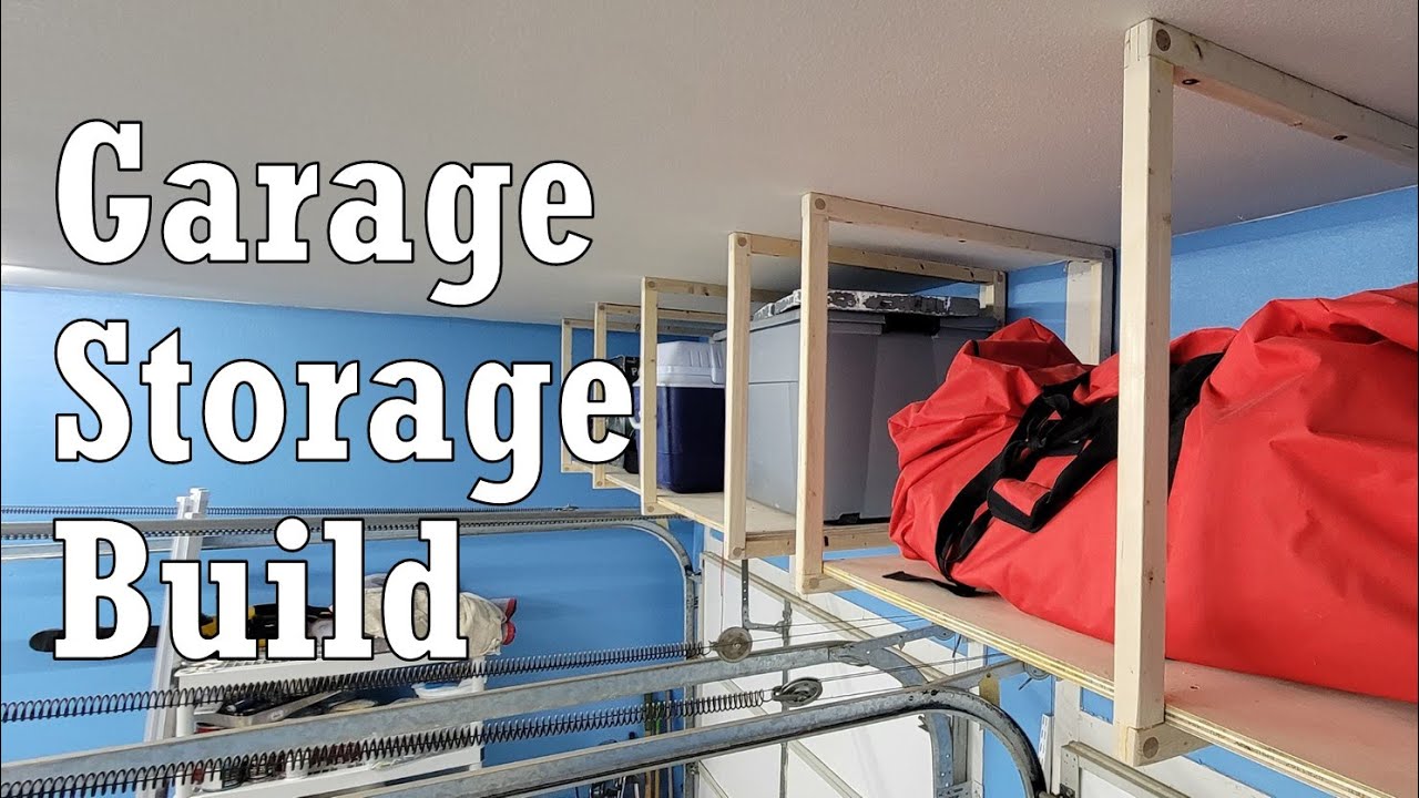 GARAGE STORAGE SHELVING BUILD // Stronger AND Cheaper Over Garage Door Storage