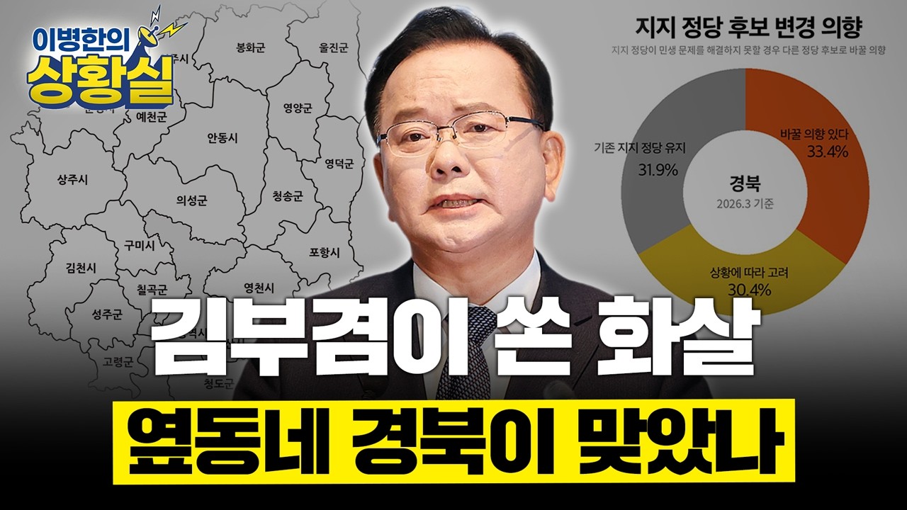 김부겸 쏜 화살, 경북도 맞았나&hellip; 64%가 말하는 보수의 균열 [이병한의 상황실]