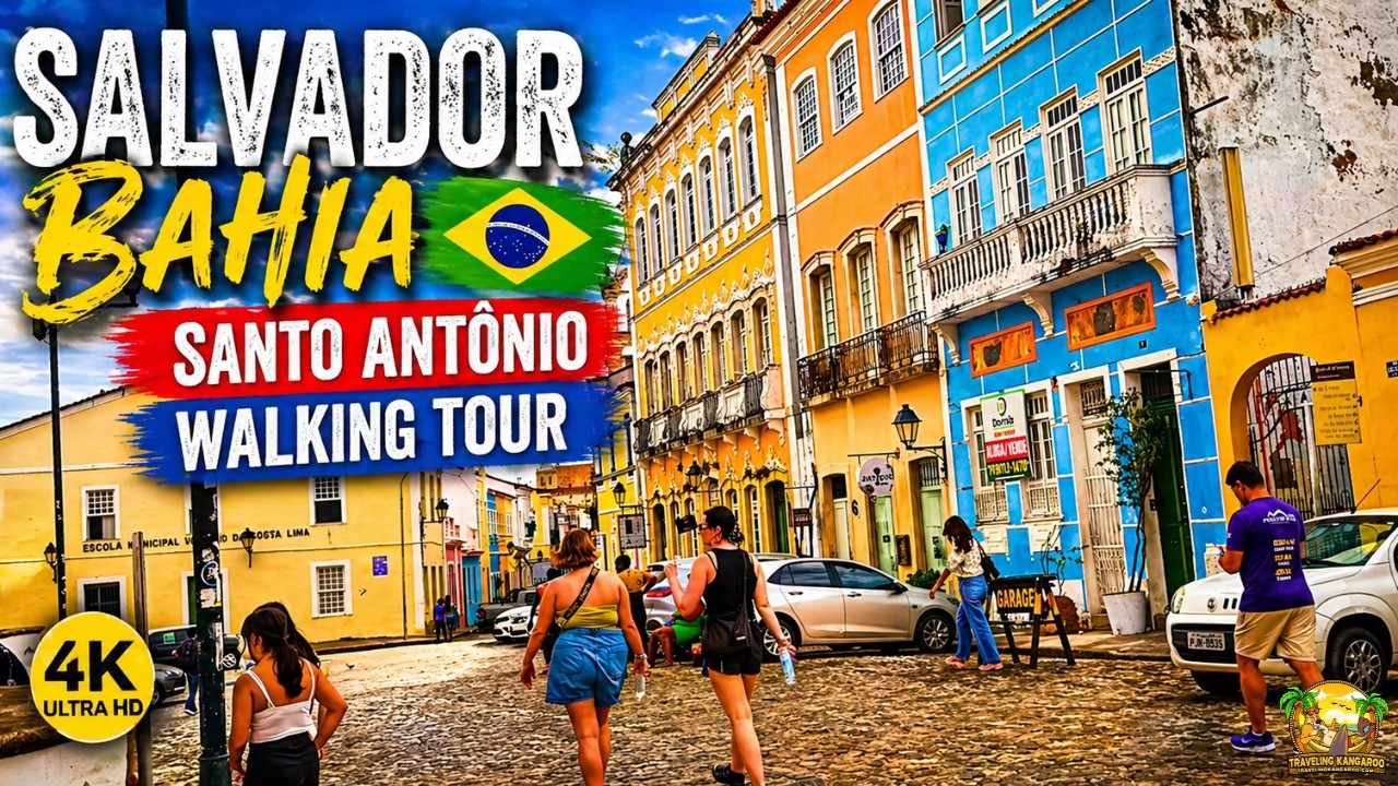 Salvador Walk in Santo Antônio | Bahia Brazil Walking Tour in 4K