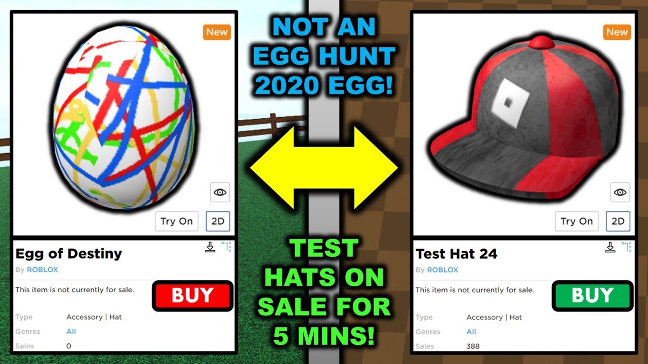 This is NOT for egg hunt 2020! Test hats on-sale? (ROBLOX)
