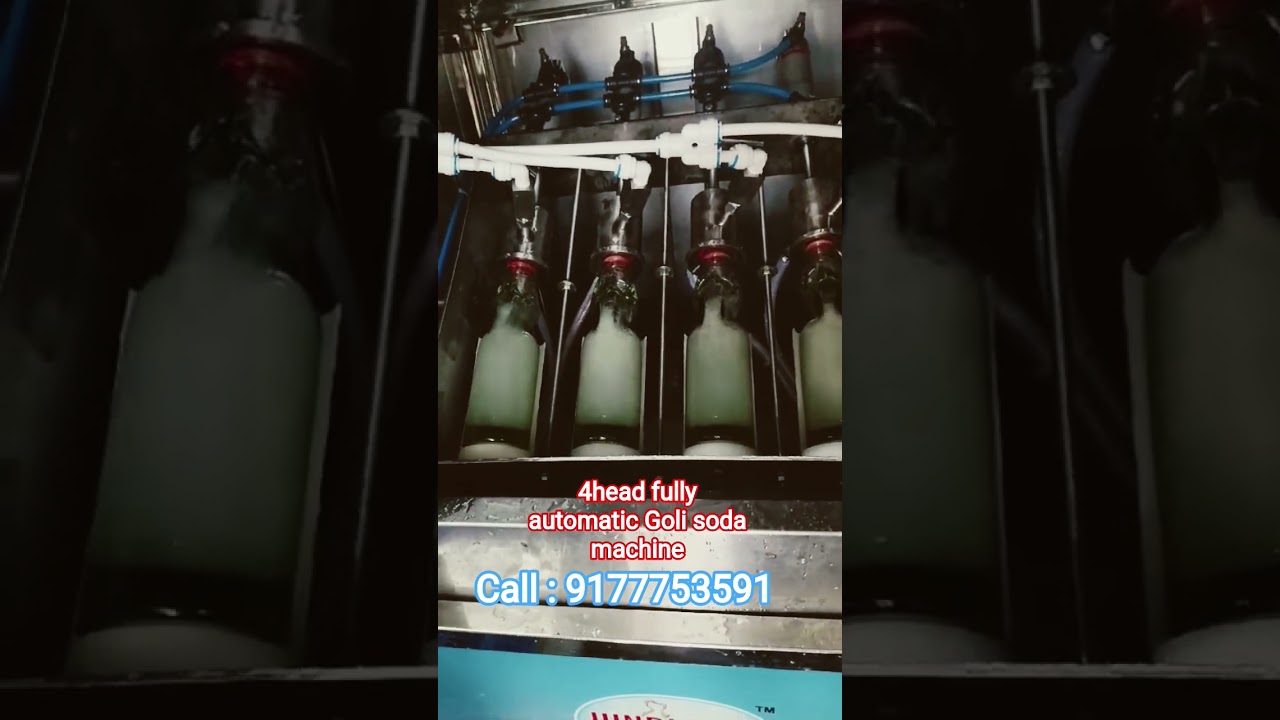 4 head fully automatic Goli soda filling machine