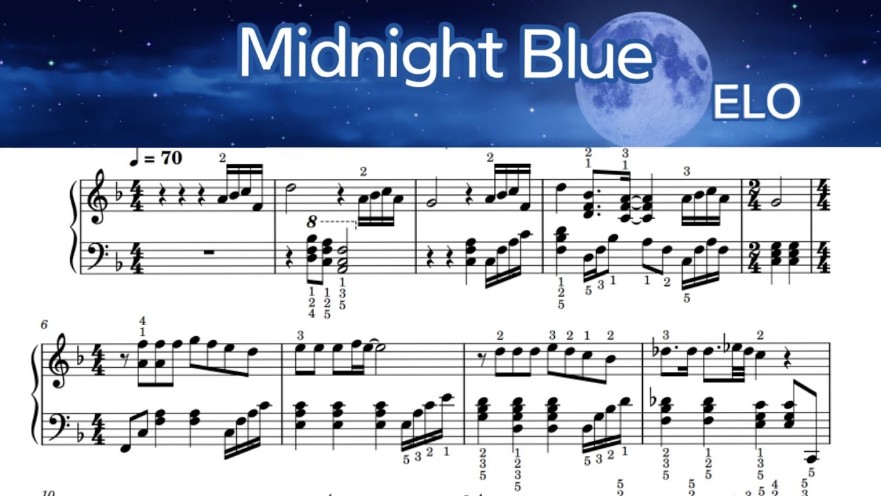 Midnight blue - Piano Music Sheet- ELO Electric Light Orchestra  by  SangHeart Play