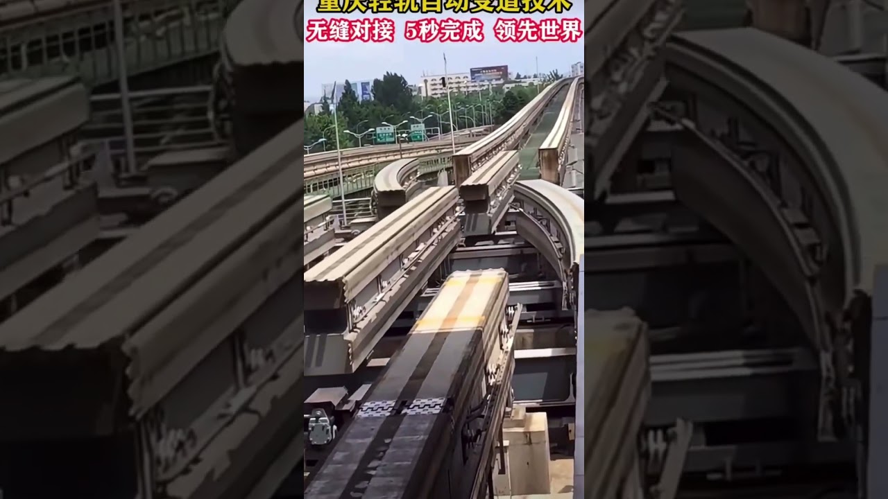 AMAZING CHINA MONO TRAIN CROSS INSIDE APARTMENT #china#monorail#amazing#desiboyinchina